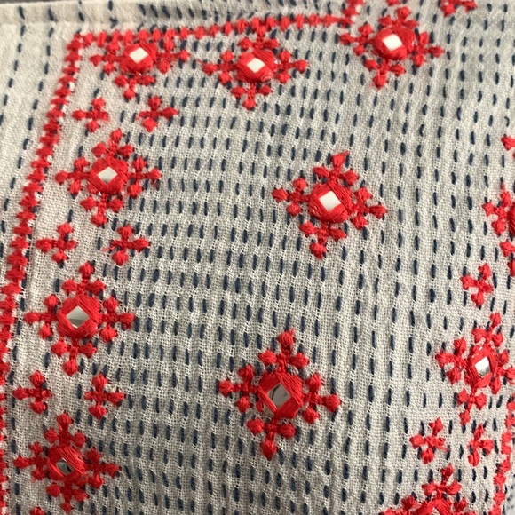 THML Embroidered Yoke Dress with Tasseled Ties - Picture 4 of 16